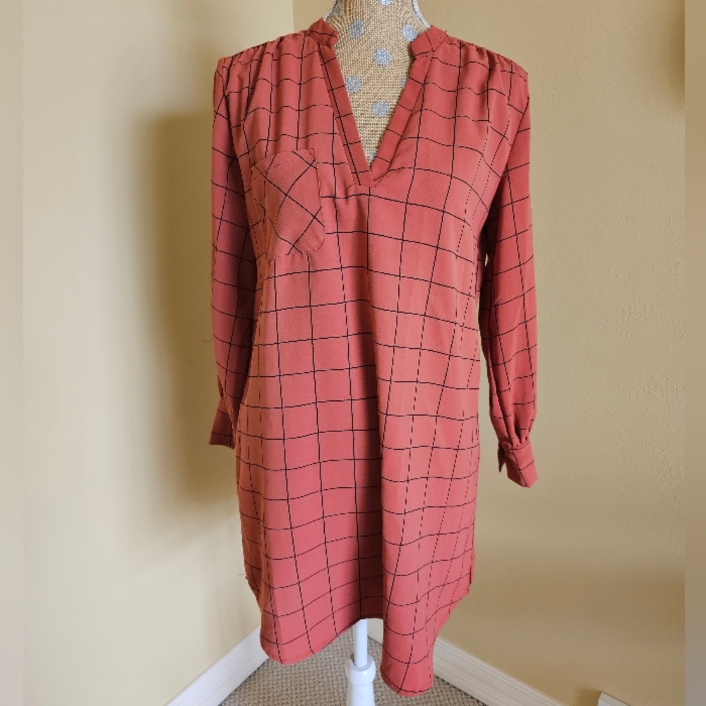 Rust orange tunic small Fall Autumn Thanksgiving